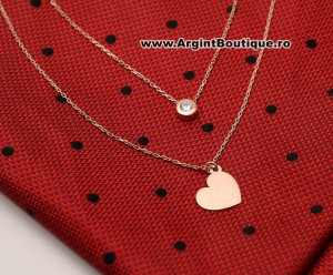 Colier Cu Lantisor Din Argint -- Inima Pink --ARG177C - Img 3