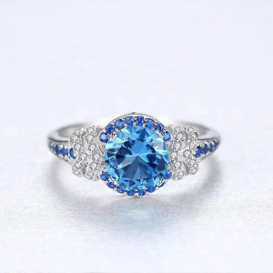 INEL ARGINT CU Zirconiu --Albastru SAPPHIRE-- arg381A - Img 6