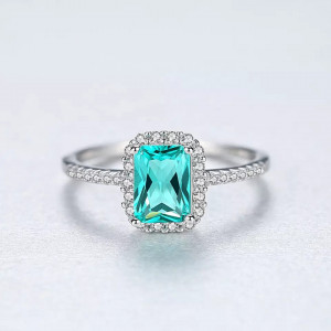 INEL Argint Cu Zirconiu --Gemstone Smarald Green-- ARG53C - Img 4