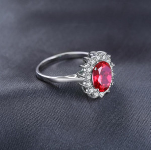 INEL ARGINT CU Zirconiu --RED SAPPHIRE-- arg239B - Img 2