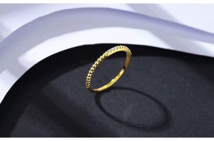 Inel Subtire Din Argint 925 Placat Aur 14K, Model Fin Cu Pietre Zirconiu, Verigheta Delicata Pentru Femei arg70E - Img 8