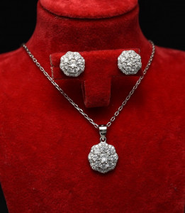 Set Argint 925 Cercei, Pandantiv, Lantisor Crystal Dream---- cod Set319A - Img 3