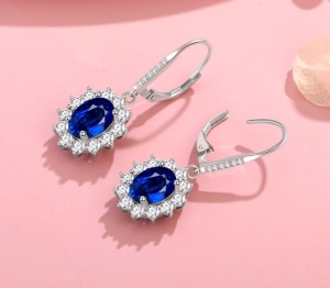 Set Bijuterii Argint S925 Cu Cristale Safir – Eleganță și Stil Cod Set 209A - Img 4