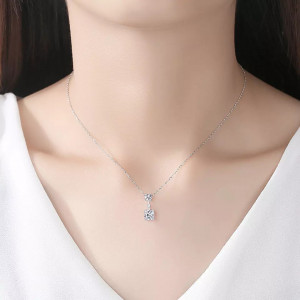 Set Colier si Cercei Din Argint Cubic Zircon Patrat SET399F - Img 2