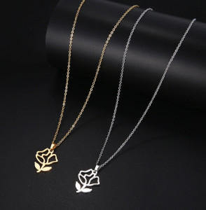 Set Lant+ pandantiv Flowers Silver ---FINUT --- Cod LC232D - Img 2
