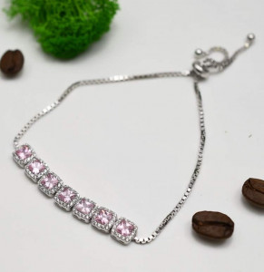 Bratara Din Argint Cu Elemente Zirconii Pink - ARG393G - Img 1