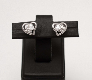 Cercei Din Argint - Diamond Heart cod ARG282D - Img 2