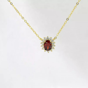 Colier Din Argint Gold and Red Arg390A - Img 2