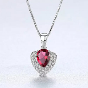 Colier Din Argint Piatra Red Water Drop ARG273C - Img 2
