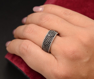 Inel Argint 925 cu Zirconii Black Onix ARG173C - Img 4