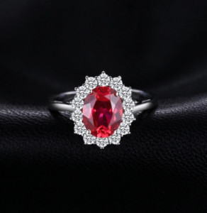 INEL ARGINT CU Zirconiu --RED SAPPHIRE-- arg239B - Img 3