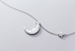 Lantisor Argint Moon&Star---LUNA&STEA--- ARG07A - Img 5