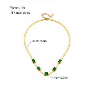 Lantisor Inox Auriu Snake Verde - N1783A - Img 2