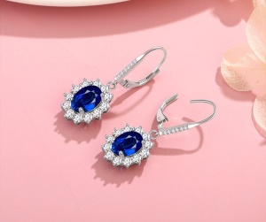 Set Bijuterii Argint S925 Cu Cristale Safir – Eleganță și Stil Cod Set 209A - Img 5