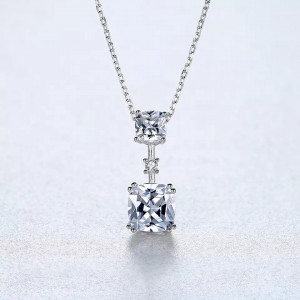 Set Colier si Cercei Din Argint Cubic Zircon Patrat SET399F - Img 3