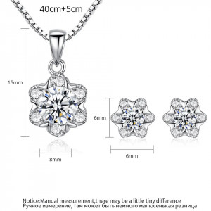 Set Colier Si Cercei Din Argint Iced Out Minimalist SET384 - Img 4