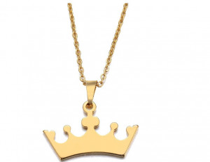 Set Lant+ pandantiv Crown Gold ---FINUT --- Cod LC232A - Img 3