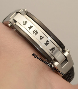 Bratara Solida Piele -CHINESE LETTERS- Inox B956 - Img 4