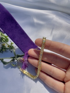Brățara Tenis din Argint -Auriu – Magia Strălucirii Infinite în Eleganță Pură ARG394N - Img 4