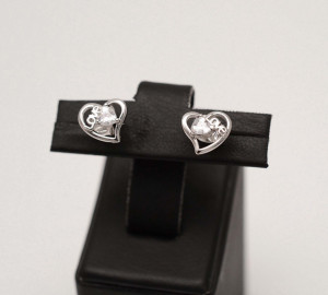 Cercei Din Argint - Diamond Heart cod ARG282D - Img 3