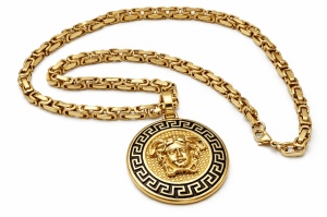 Colier Barbati Medusa, Bijuterie Placata Aur, Inspiratie Versace - LC80J - Img 2