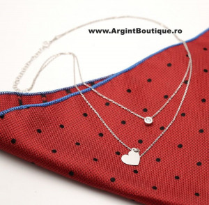 Colier Cu Lantisor Din Argint -- Inima Argintie --ARG177B - Img 2