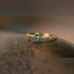 Inel Argint 925 Aurit, Piatră Precioasă Verde – Design Clasic și Rafinat Cod Arg69E - Img 4