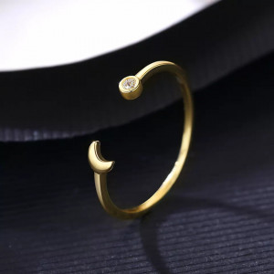 Inel Argint reglabil finut Moon Gold ARG398R - Img 4