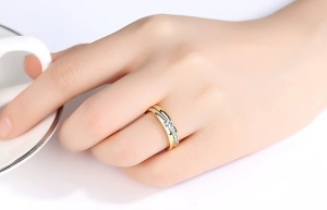 Inel Placat Aur, Model Verigheta, Din Argint 925, Cu Zirconiu Stralucitor, Design Elegant, Potrivit Pentru Orice Ocazie Speciala Sau Uz Zilnic ARG384X - Img 6