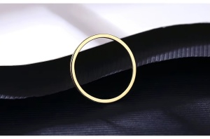 Inel Subtire Din Argint 925 Placat Aur 14K, Model Minimalist ARG93F - Img 3