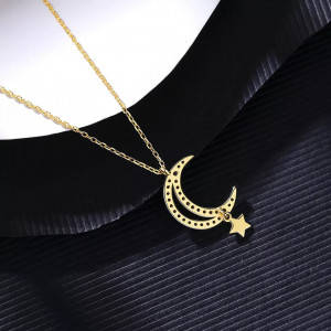 Lantisor Argint Moon&Star---LUNA&STEA GOLD--- ARG135C - Img 5