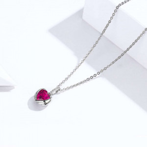 Lantisor Din Argint --- RED Heart --- Arg395L - Img 2