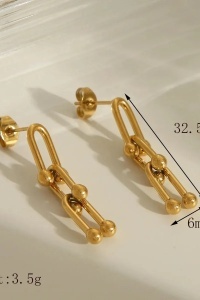 Set Colier, Bratara Si Cercei Din Inox Placat Cu Aur 18K – Bijuterii Femei Stil Elegant, Reglabile S78V - Img 2
