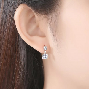 Set Colier si Cercei Din Argint Cubic Zircon Patrat SET399F - Img 4