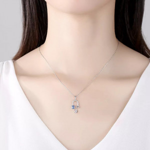 Set Colier si Cercei Din Argint Piatra Blue Gem SET399K - Img 2