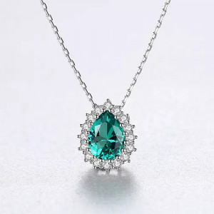 Set Colier si Cercei Din Argint Piatra Verde/Green Zirconiu SET397R - Img 4
