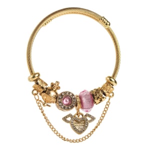 Bratara Aurie din Inox cu Talisman si Margele Colorate – Accesoriu Elegant si Reglabil pentru Femei BF926F - Img 8