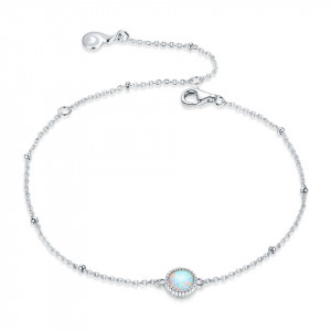 Bratara Din Argint 925 --Model Rotund - Opal Argint Minimalista Placat cu Rodiu ARG416A - Img 7