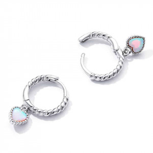 Cercei din argint -OPAL HEART - ARG90A - Img 3