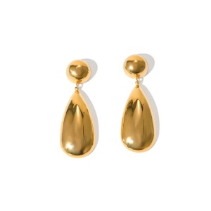 Cercei Lungi Femei, Model Picatura, Inox Placat Aur, Elegant Placat aur de 18k cod 329C - Img 3