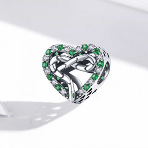 Charm Argint Talisman -INIMA Verde Safir si Infinit- CHA1097 - Img 2