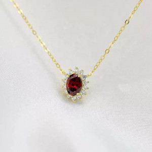 Colier Din Argint Gold and Red Arg390A - Img 4