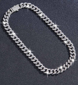Colier Hip-Hop Cuban Ice cu Inchizatoare Solida – Stralucire de Lux si Design Masiv L168X - Img 2