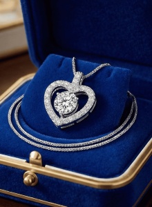 Lantisor Argint 925 Cu Pandantiv Inima Si Cristale Zirconia, Colier Elegant Pentru Femei, Design Romantic