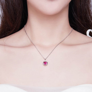 Lantisor Din Argint --- RED Heart --- Arg395L - Img 3
