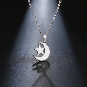 Lantisor Inox Argintiu MOON and STAR - N616 - Img 1