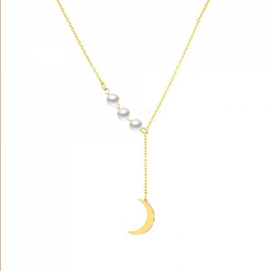 Lantisor Inox Auriu Luna- N2377 - Img 4