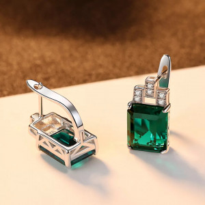 Set Cercei si Lantisor Din Argint S925 Zirconiu Smarald Green Set384M - Img 6