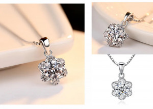 Set Colier Si Cercei Din Argint Iced Out Minimalist SET384 - Img 6