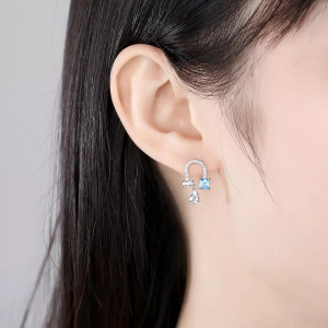 Set Colier si Cercei Din Argint Piatra Blue Gem SET399K - Img 3